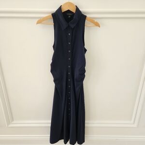 Banana Republic Factory Racer Knit Midi Dress Preppy Nacy Size S